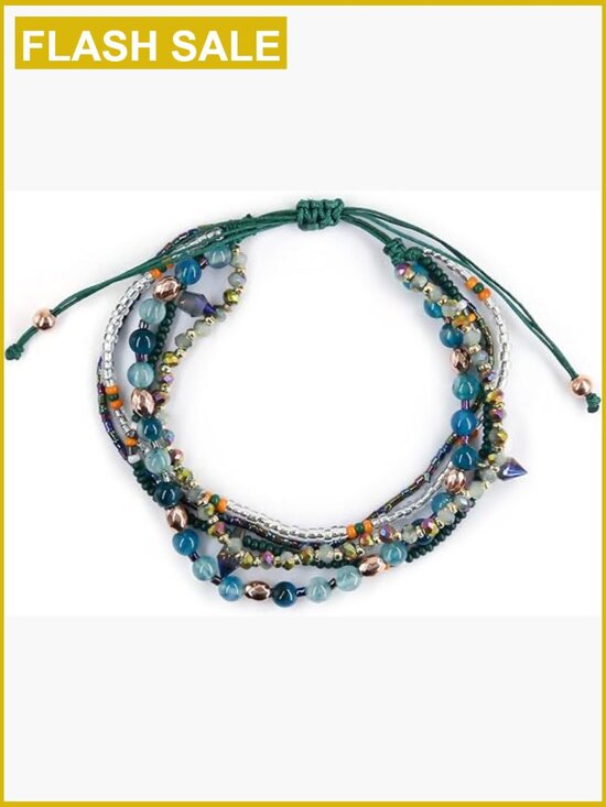 Jewelry - Boho Beaded Anklet Bracelet for Women Adjustable Handmade Bohemian Chain